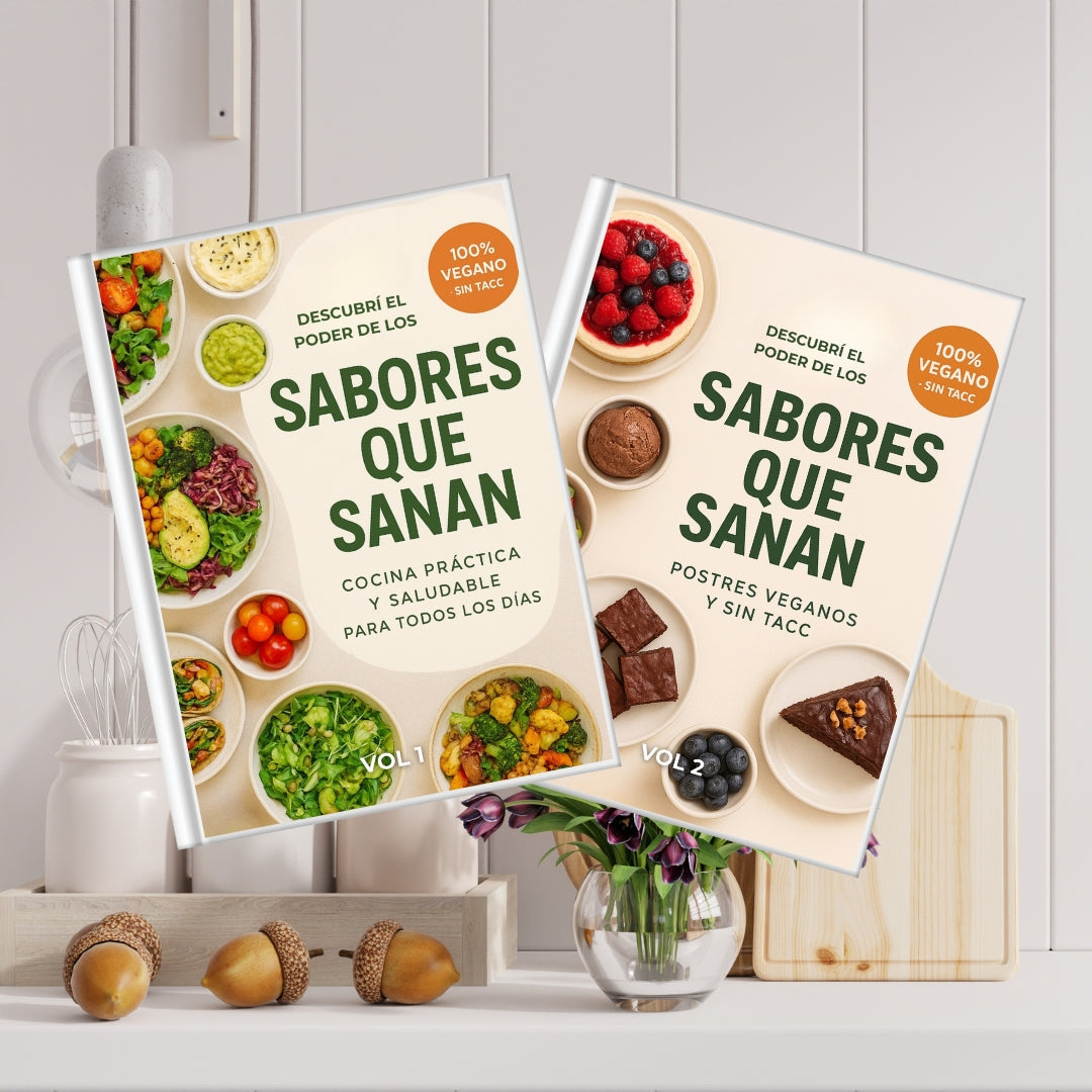 🌿Sabores que Sanan VOL.1 y VOL.2 - Libros + 5 Bonos GRATIS🌿